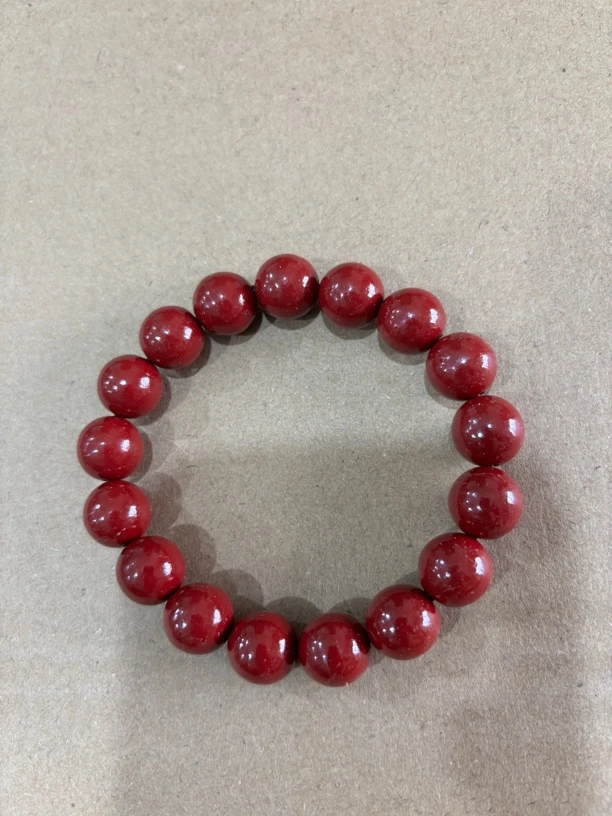 天然辰砂A049朱砂1.2圆珠单圈