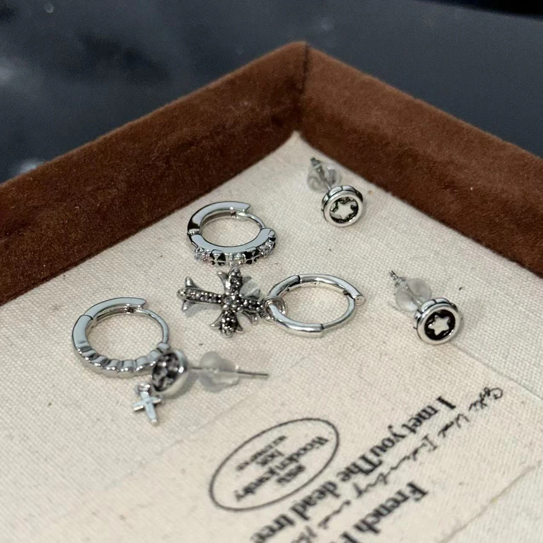 钛钢耳饰 十字架套组耳饰-3939