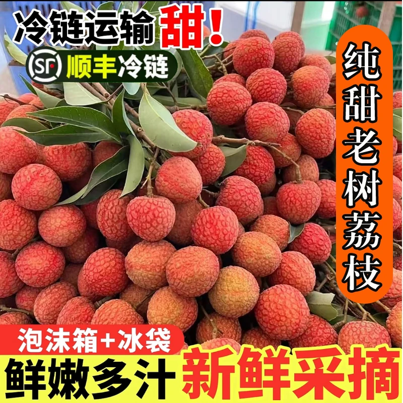 助农特惠【顺丰冷链】广西晚熟荔枝 新鲜禾荔怀枝不泡冰水净重4斤