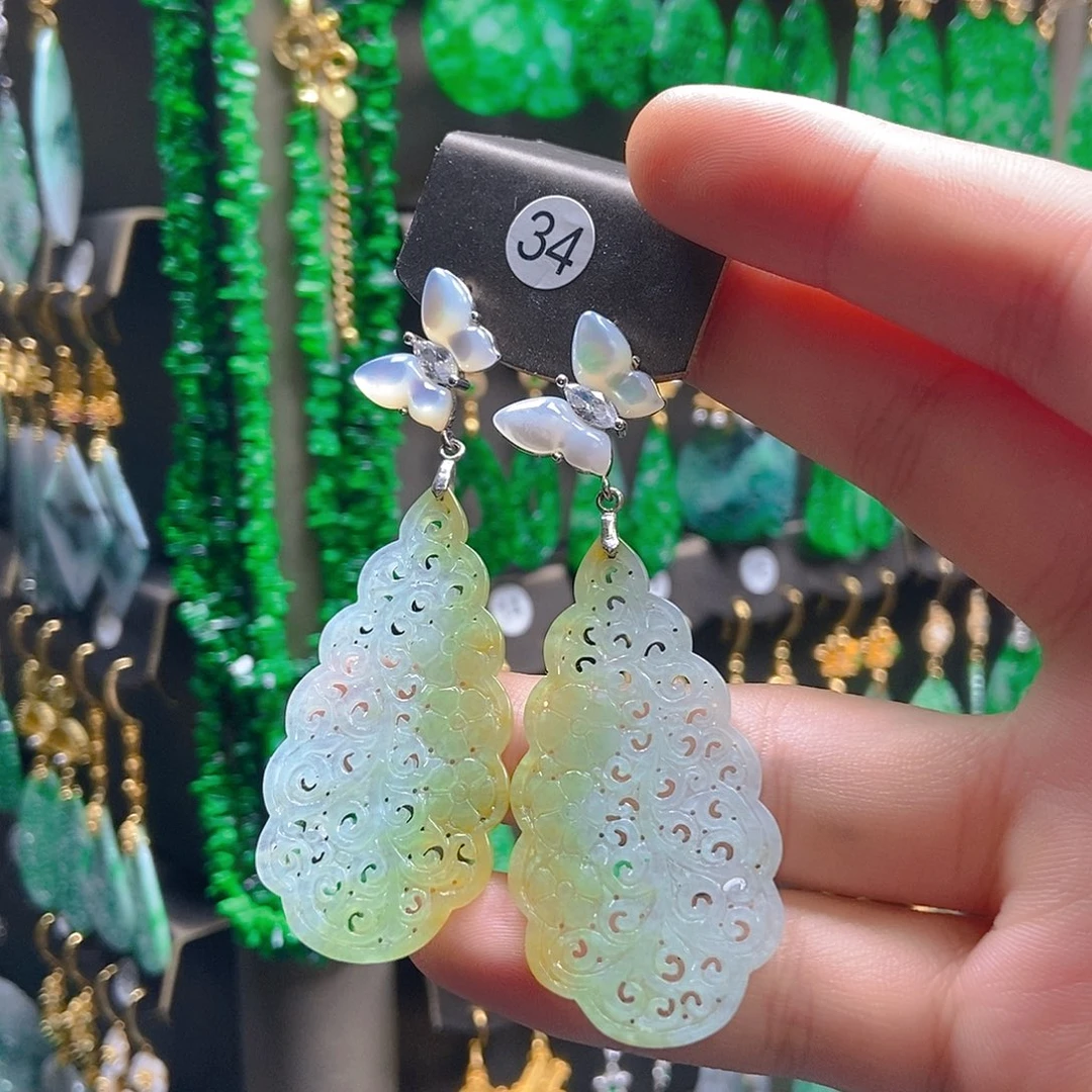 翡翠未镶嵌耳饰翡翠
