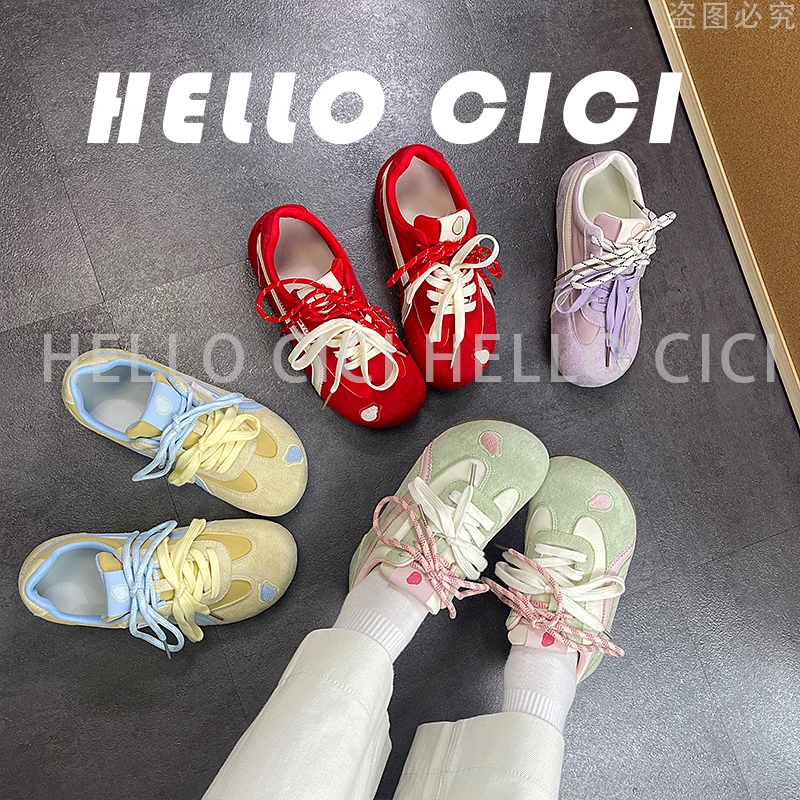 2025年新款经典芒果头多巴胺高颜值春秋款低帮韩版系带德训透气TP