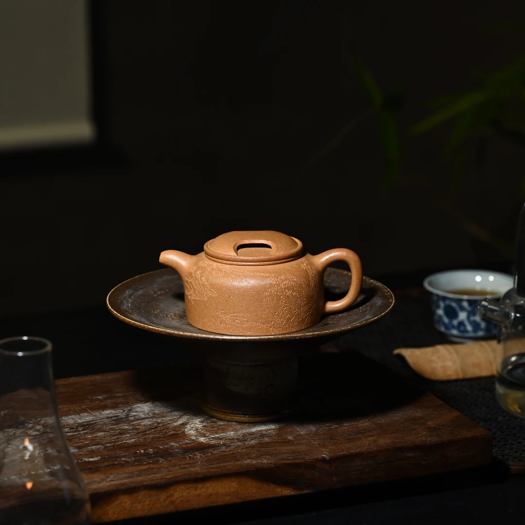 宜兴原矿紫砂壶 牛盖莲子 手工制作 原矿无添加老坑黄金段200cc