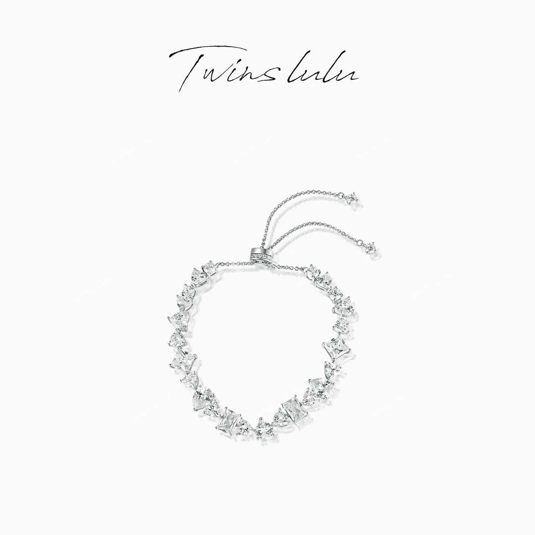TWINS LULU 925银 镀k金 轻奢手工镶嵌不规则ins时尚手链TSS7144
