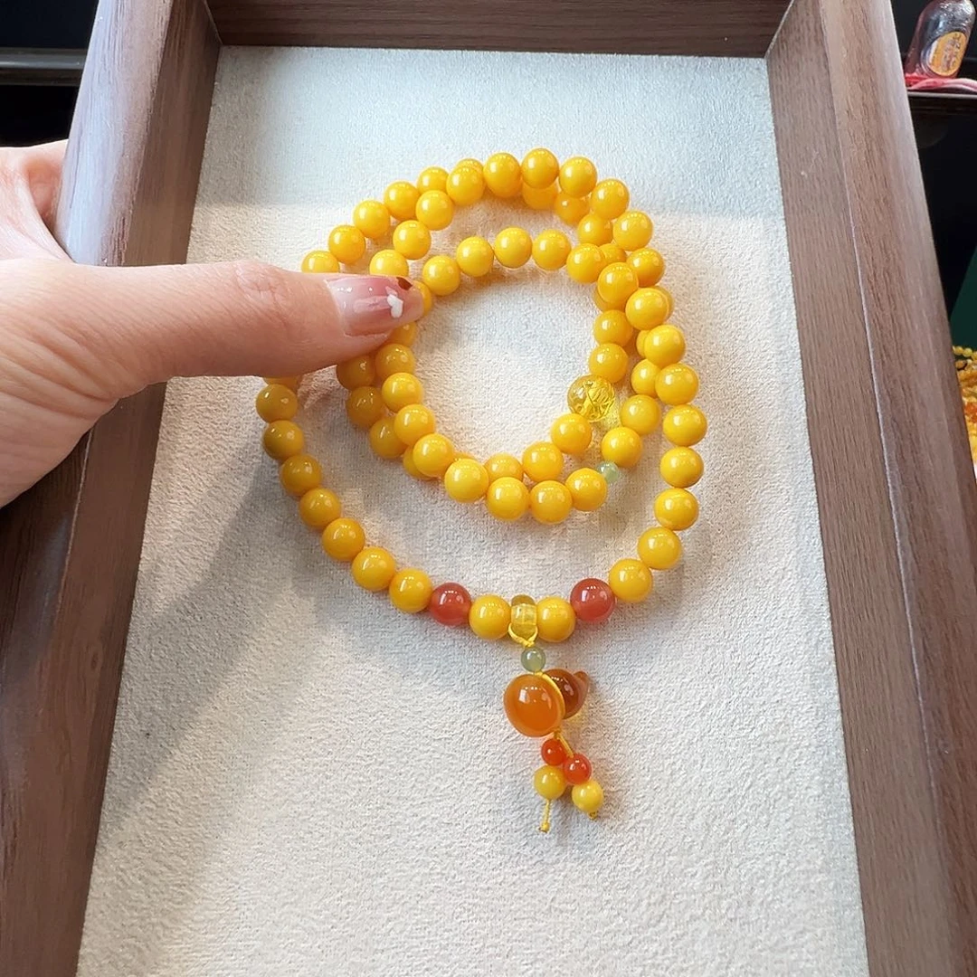 蜜蜡未镶嵌手链蜜蜡7.4mm