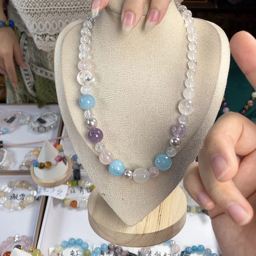 水晶手链银S925镀金镶嵌