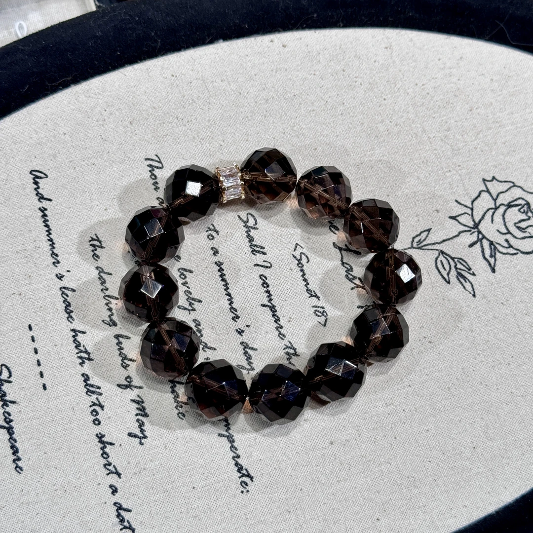 天然水晶茶水晶切面蹦迪住设计款手串多样发其一