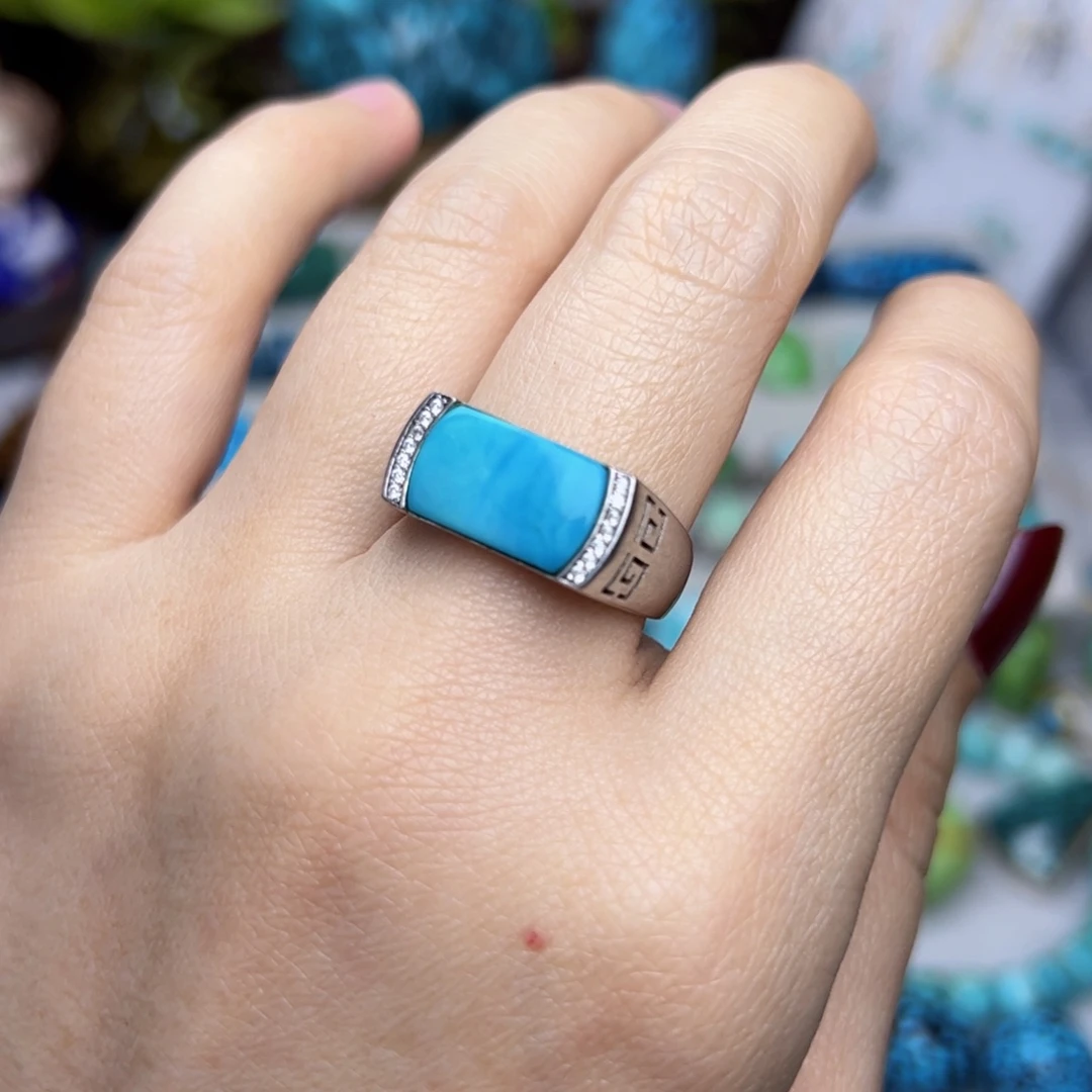 绿松石珠宝奇石银S925镶嵌