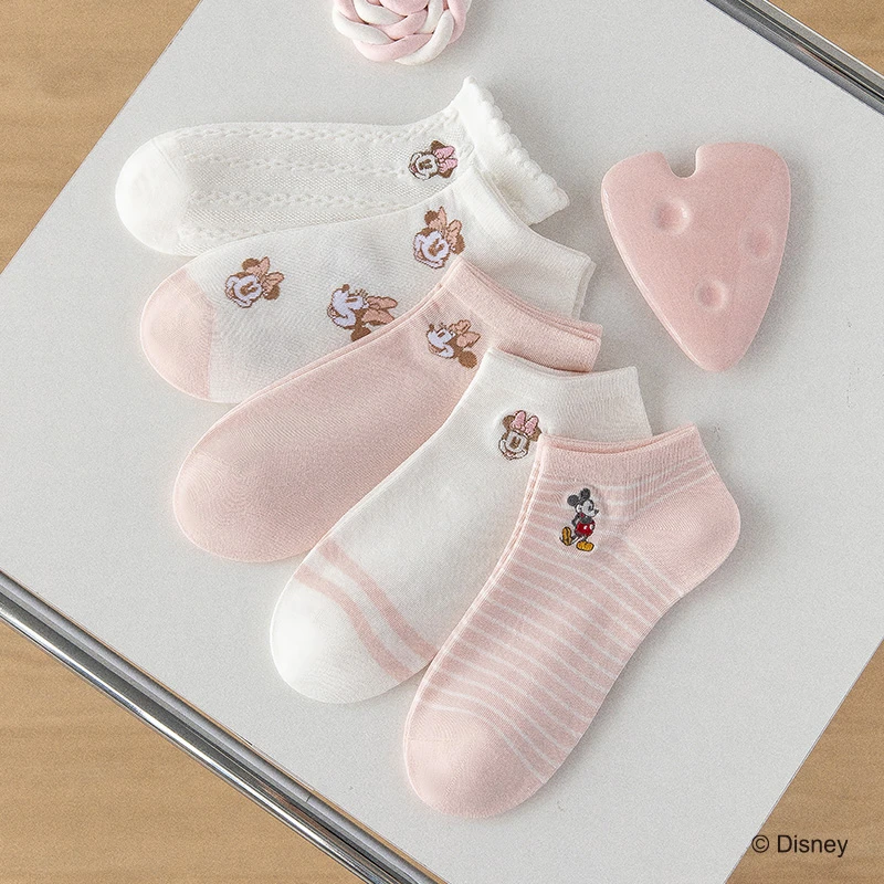 CARAMELLA夏季新款米妮米奇袜子女生船袜舒适透气女士短袜船袜