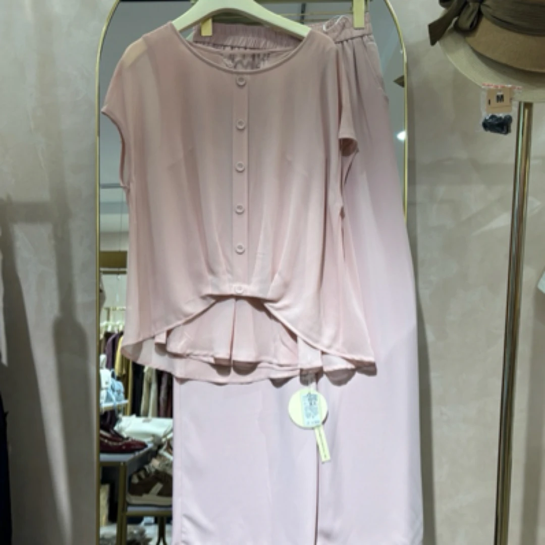 高端时装舒服薄套装粉色5775