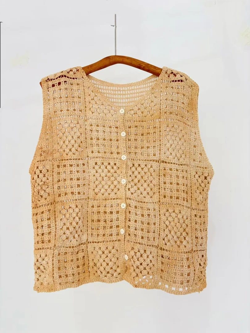 【针织马甲薯莨染】植物染色，文创产品，手工非遗