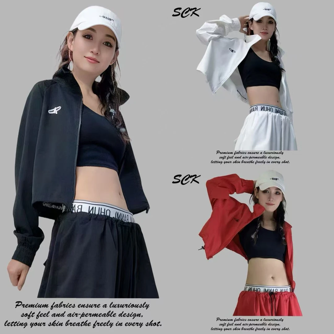 时超康SHI.CHAO.KANG.短款时尚运动薄款宽松长袖露腰小外套2593款