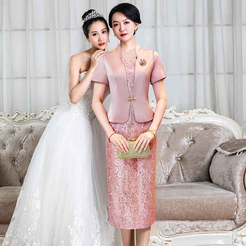 5911高贵优雅喜婆婆礼服平时可穿2025新款夏季假两件高档婚宴旗袍