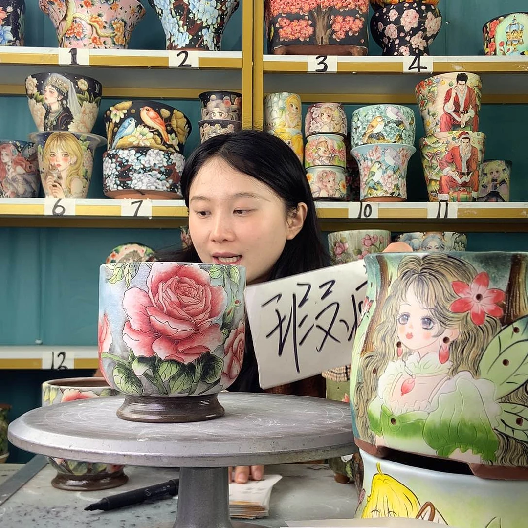 陶景德镇手工花盆894