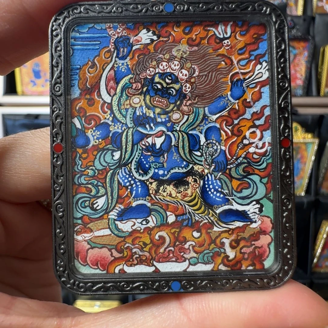 吊坠热贡大黑天纯手绘