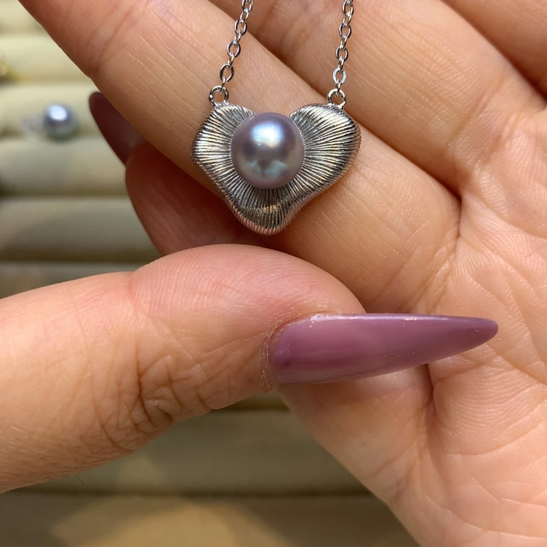 颈饰银S925镶嵌海水珍珠