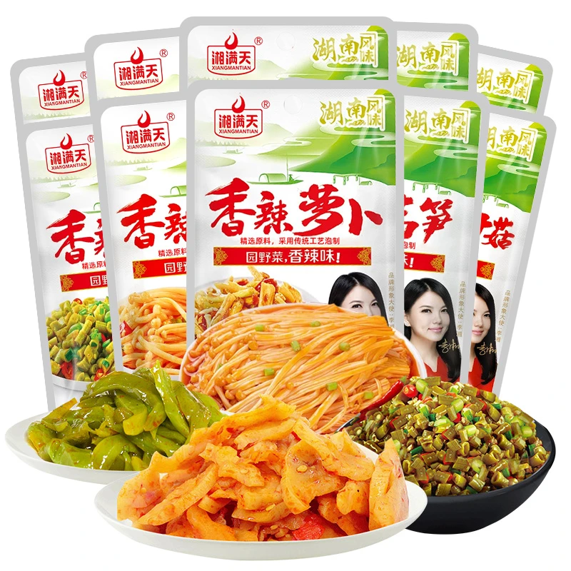 湘满天香辣萝卜酸豆角莴笋金针菇下饭菜小包拌面小菜湖南解馋零食