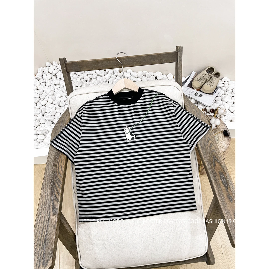 【现现】童装男儿童短袖T恤针织百搭2025夏季新款上衣MMY821719