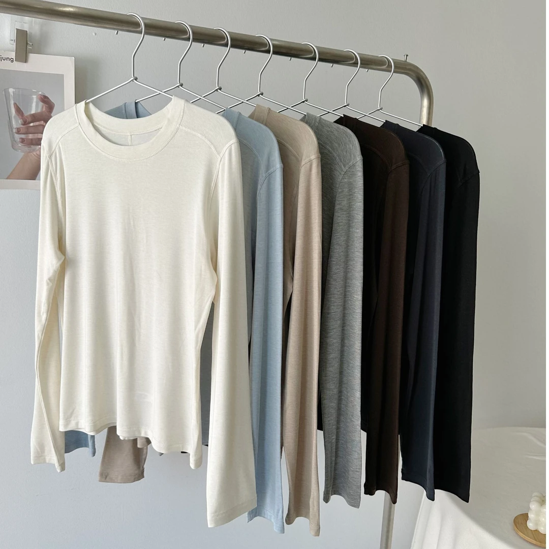 女士羊毛圆领套头长袖衫G087C25003