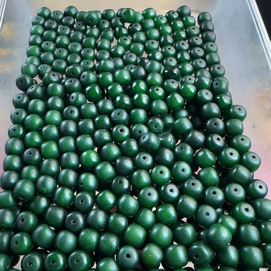 菩提根/象牙果手串微瑕卡11祖母绿桶212颗