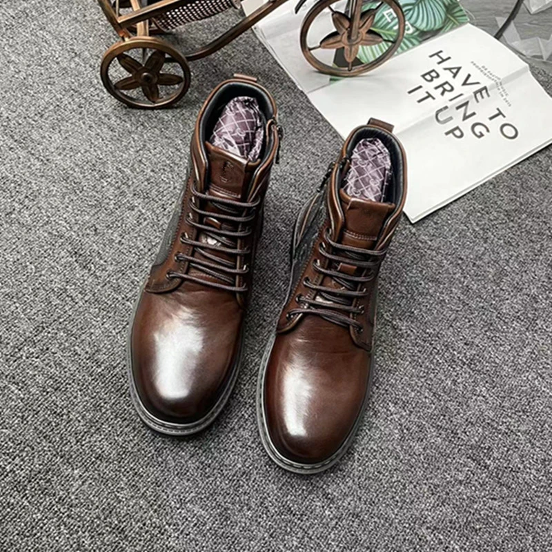 【夏高邦家】男士运动加绒秋冬高帮运动鞋