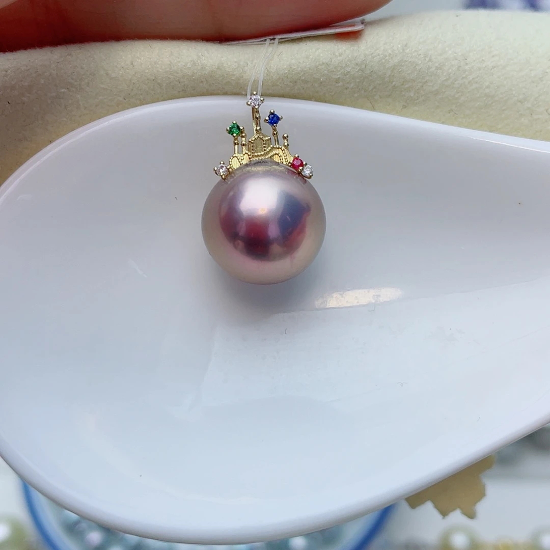 颈饰18K金镶嵌淡水珍珠w66