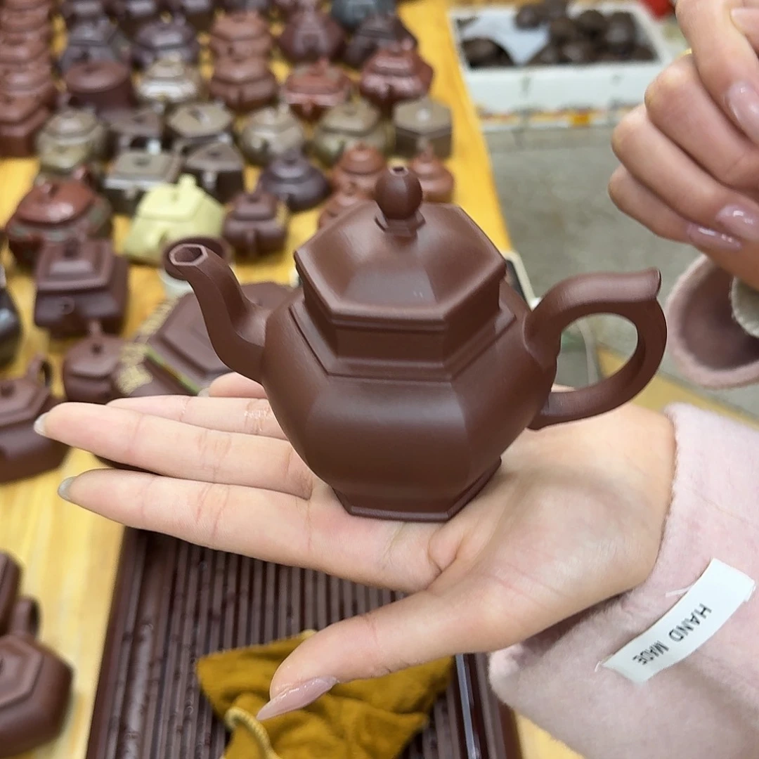 紫砂茶壶紫砂壶六方笑樱180cc