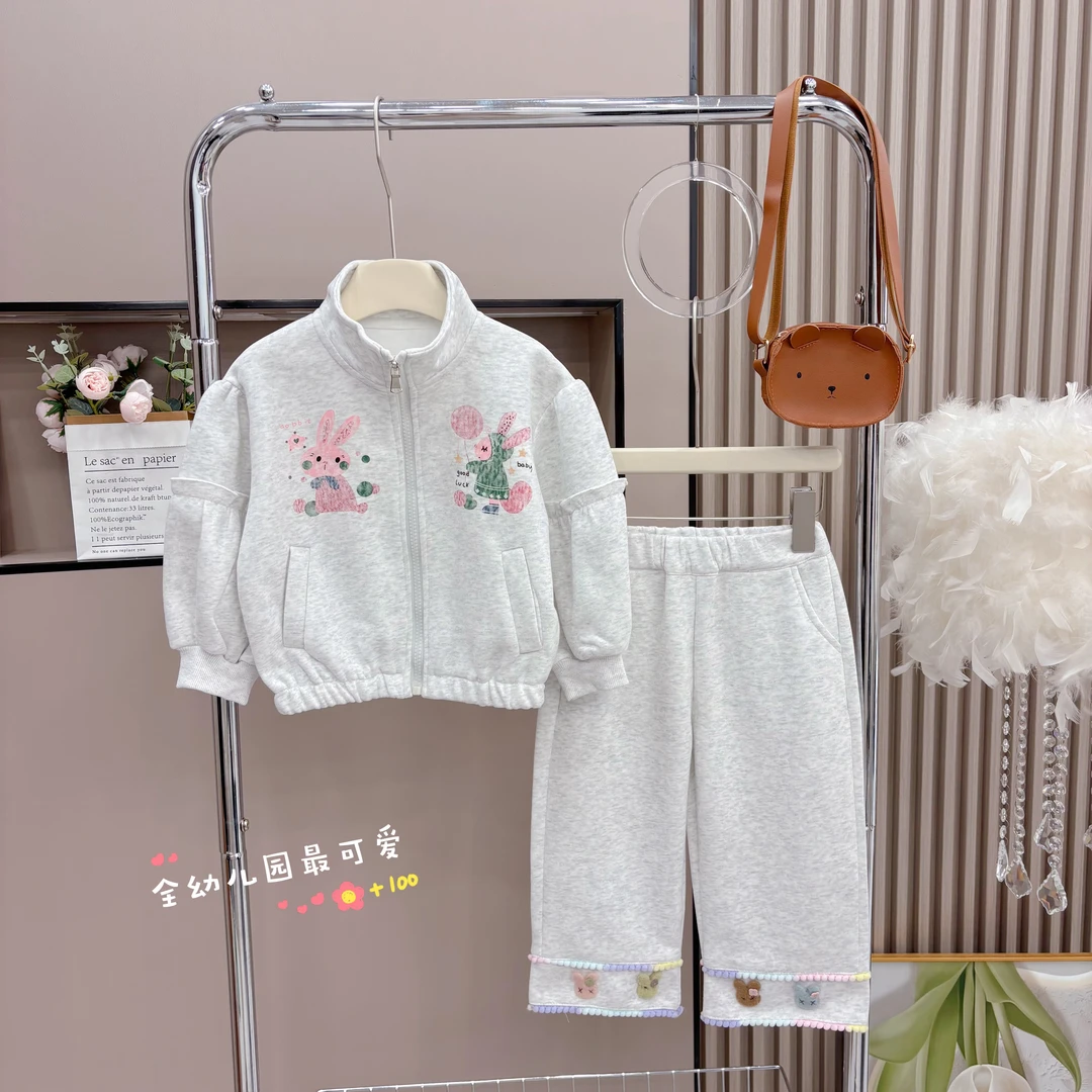 女童春秋两件套2025年春季新款韩版女宝宝卫衣套装套装5116