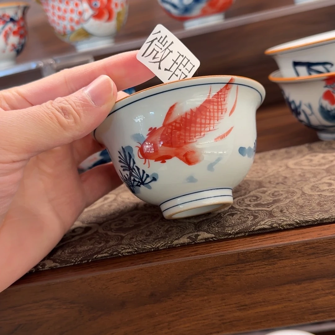 釉下手绘茶具微瑕