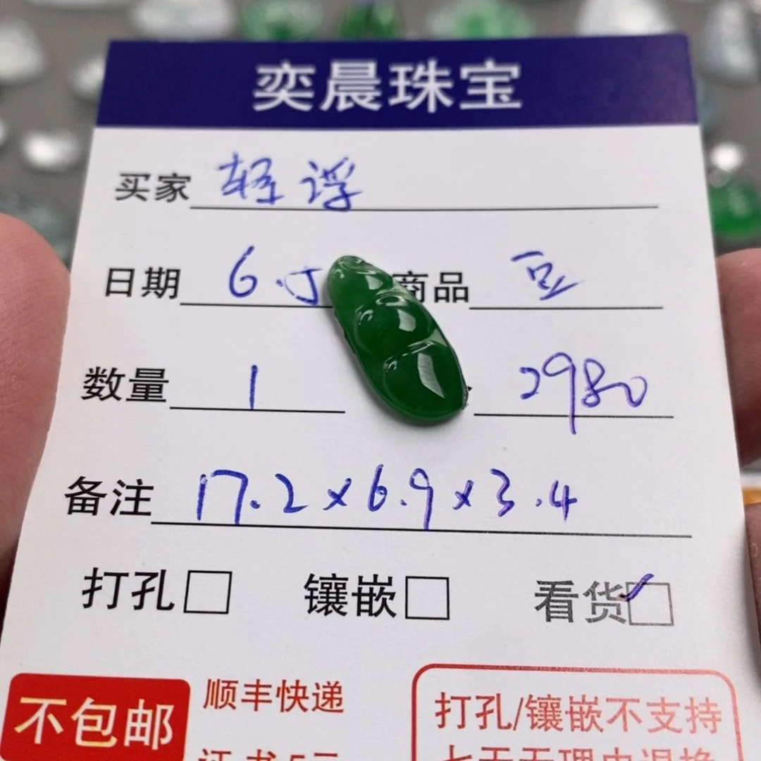 翡翠未镶嵌颈饰轻**后豆子