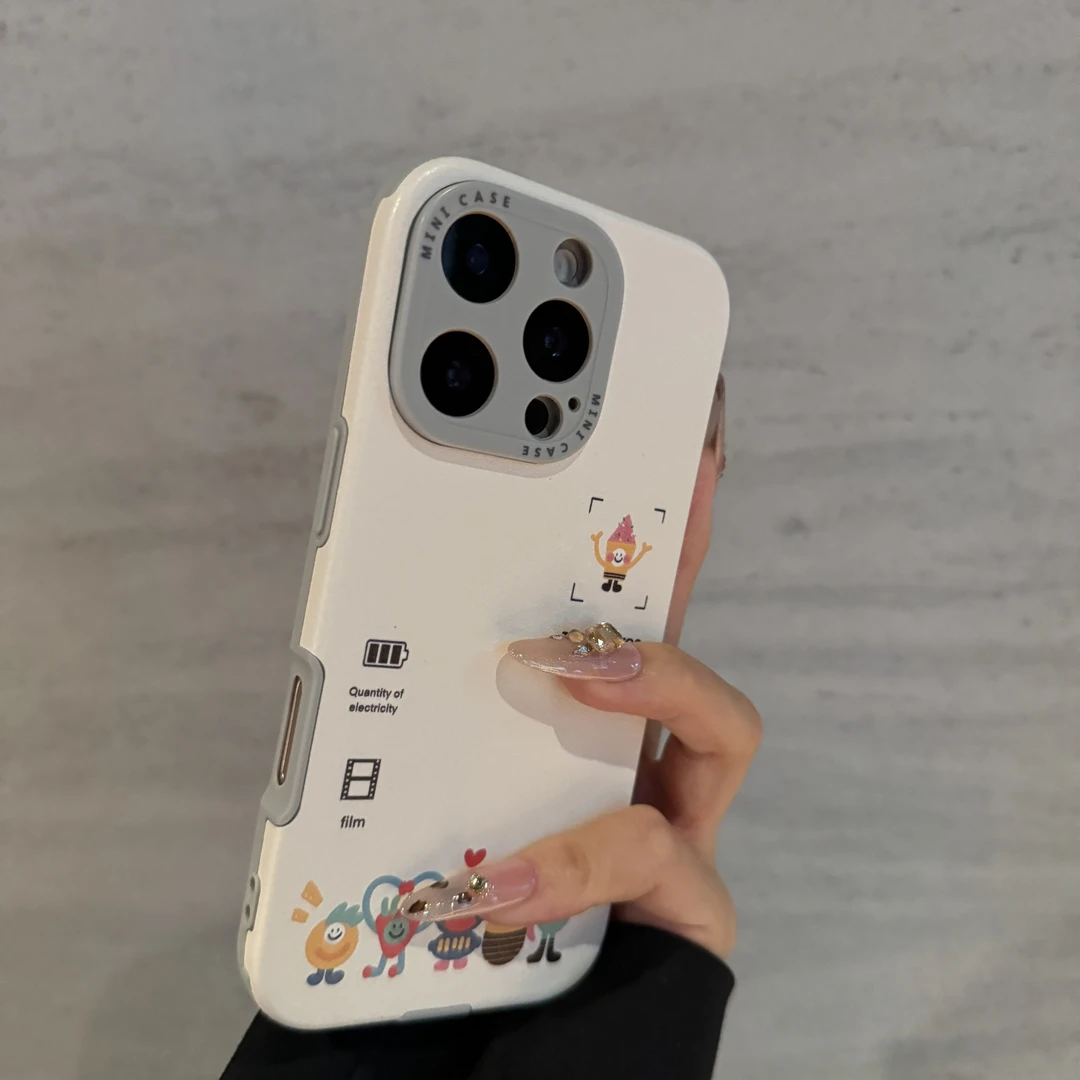 趣味彩色涂鸦怪兽适用于苹果16promax手机壳16保护套15防摔高级感