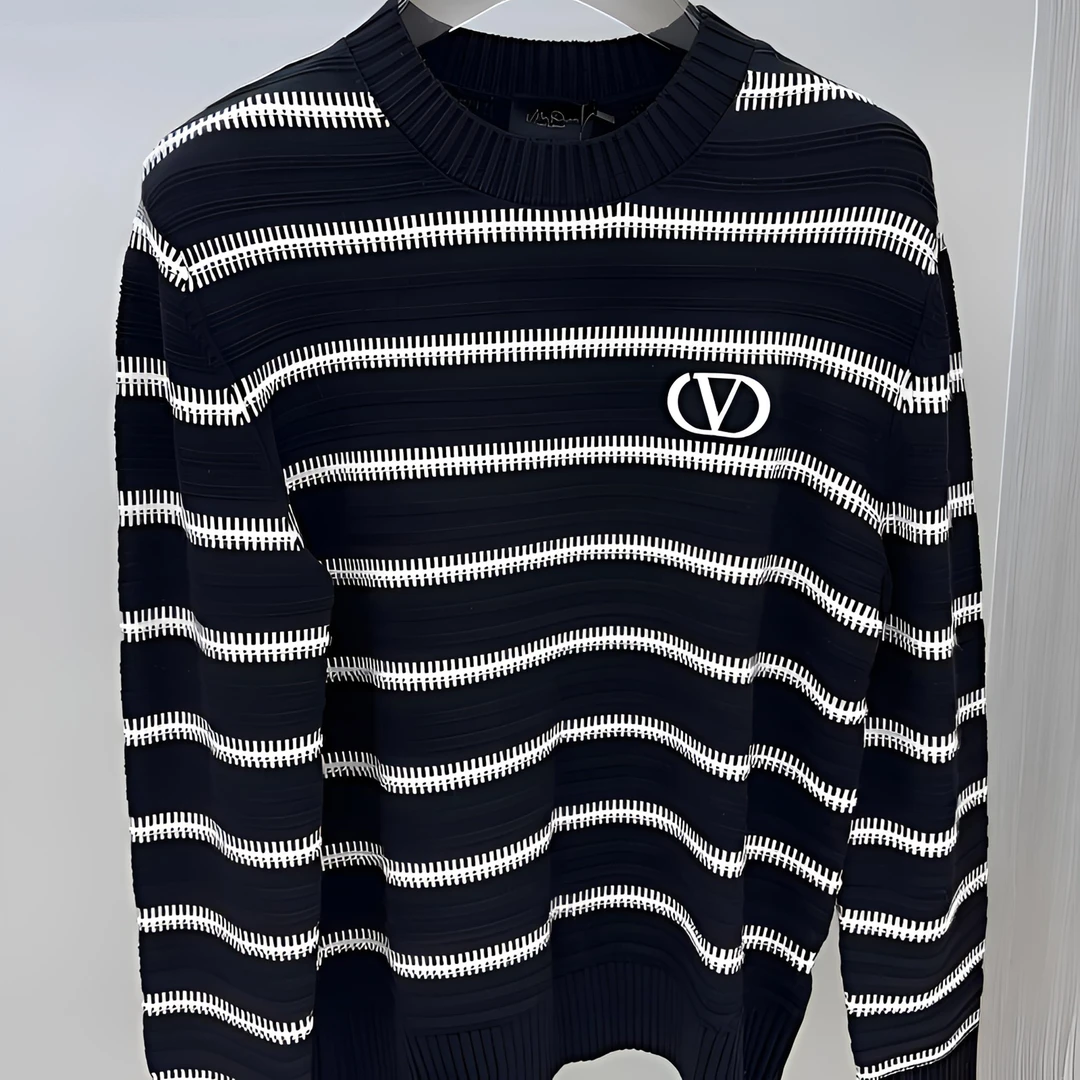 【先生民品】2025华家新款条纹羊毛针织毛衣休闲版