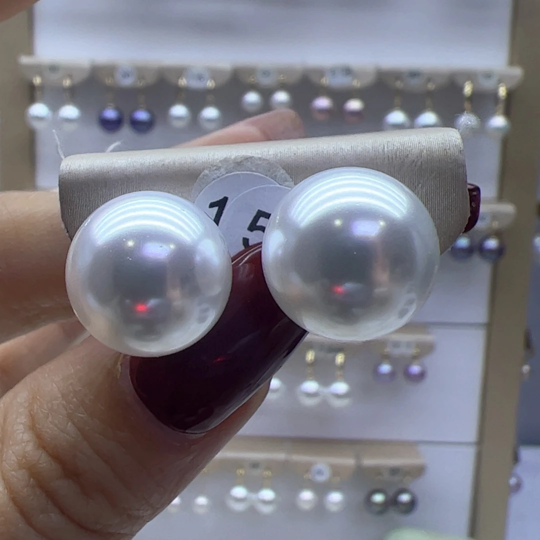 淡水珍珠耳饰18K金镶嵌