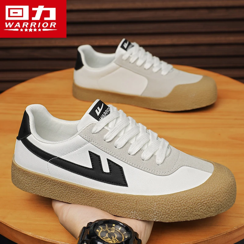 回力男鞋冬季休闲小白鞋子男士百搭皮面防滑厚底德训潮鞋低帮板鞋