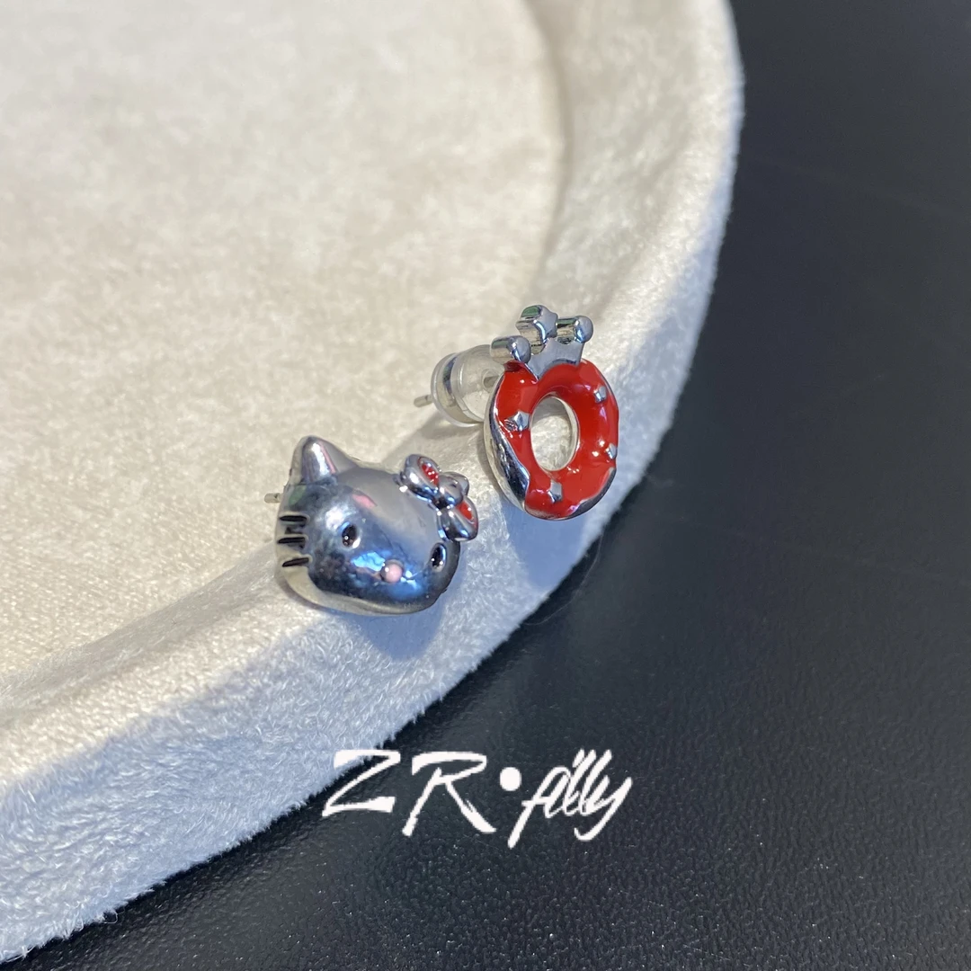 铜合金树脂耳饰 个性百搭凯蒂猫耳钉3619