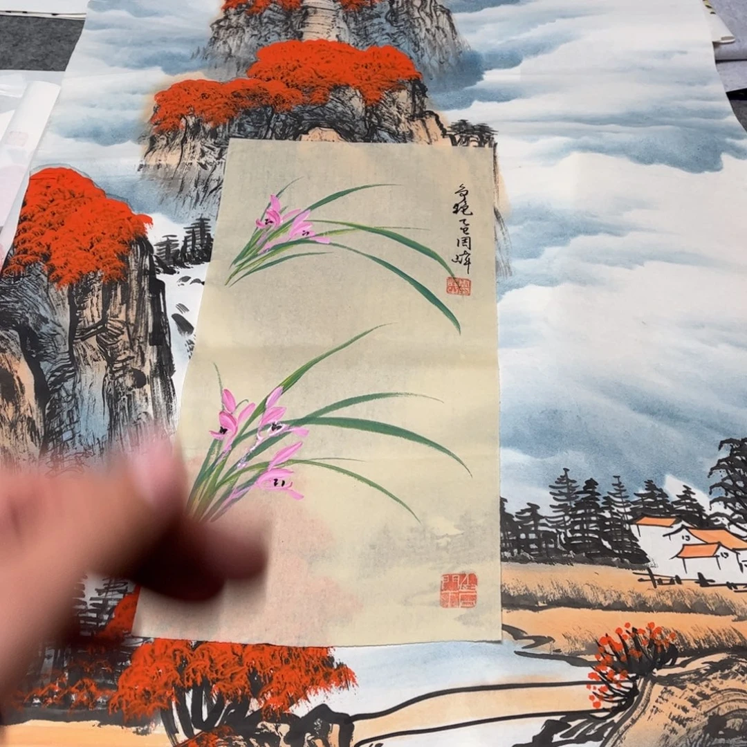 国画12.12纯手绘无边框作品