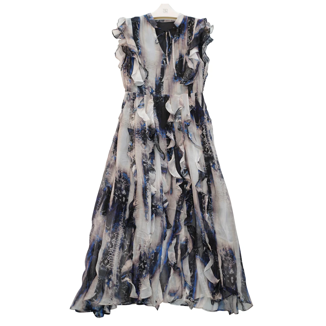 25款百分百桑蚕丝雪纺无袖高贵气质款连衣裙YSZ901