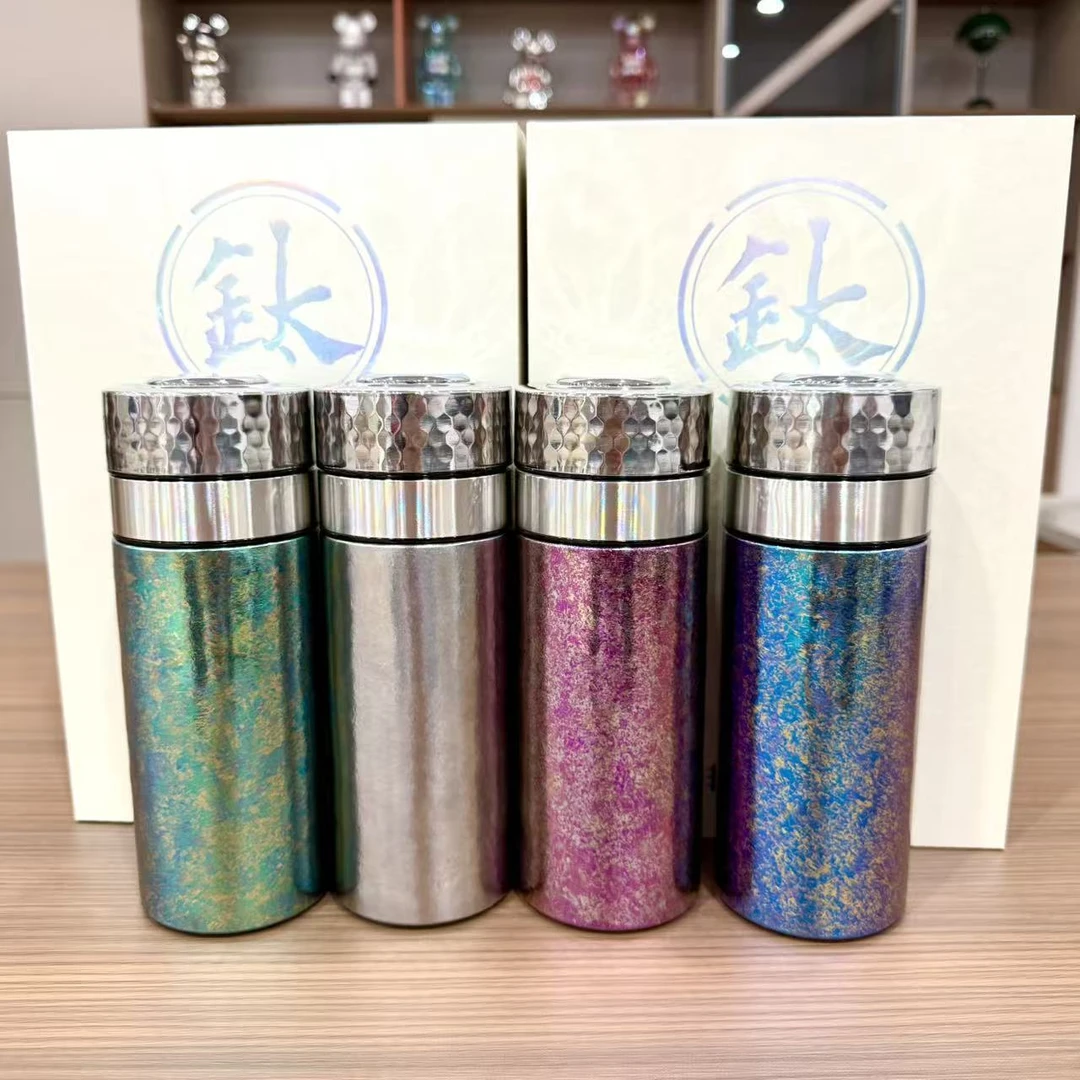 钛杯纯钛茶水分离410ml保温杯焖茶杯内胆纯钛纯净抗菌抑菌0重金属