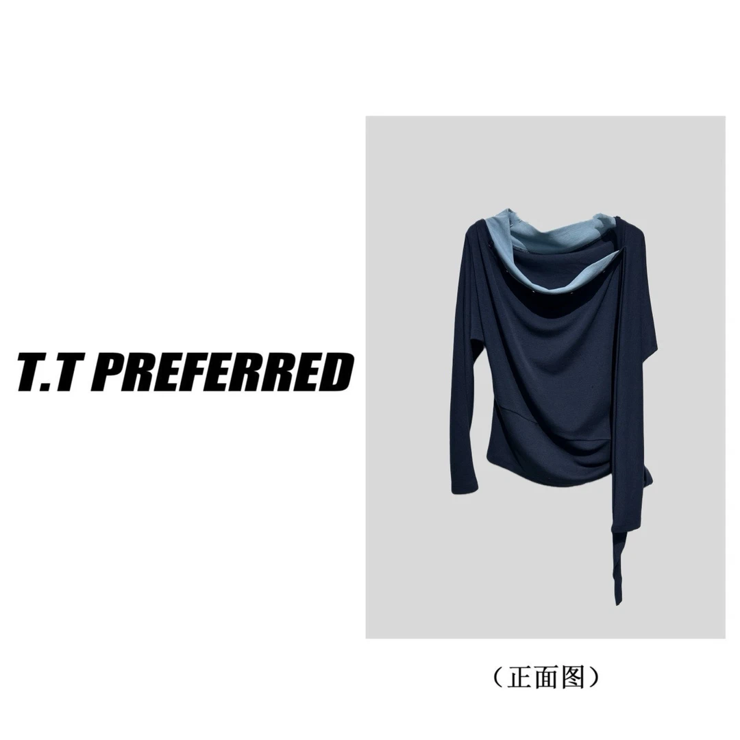 【T.T】2025秋季新款修身百搭个性创意长袖T恤T-001