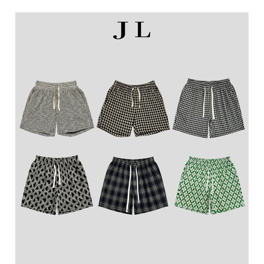 【重工提花】轻奢高级感夏季短裤男士宽松老花满印四分裤潮牌直筒