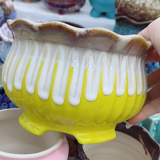 多肉绿植陶瓷花盆9.9包邮，有空