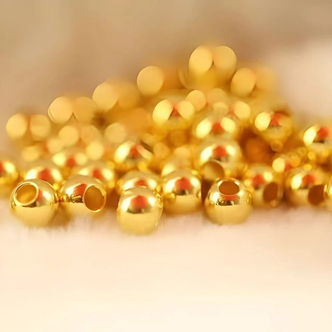 (品牌补贴)  卡5mm单珠金色5D厚壁双孔可手工