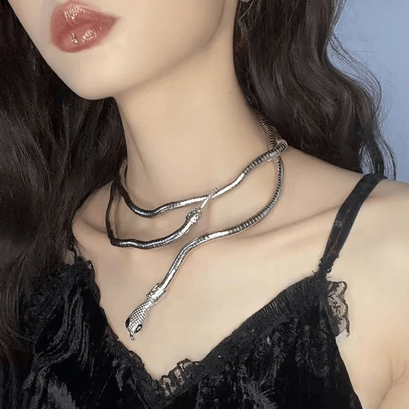 合金项链 黑暗酷开口随意造型蛇形设计项链项圈个性欧美辣妹颈链