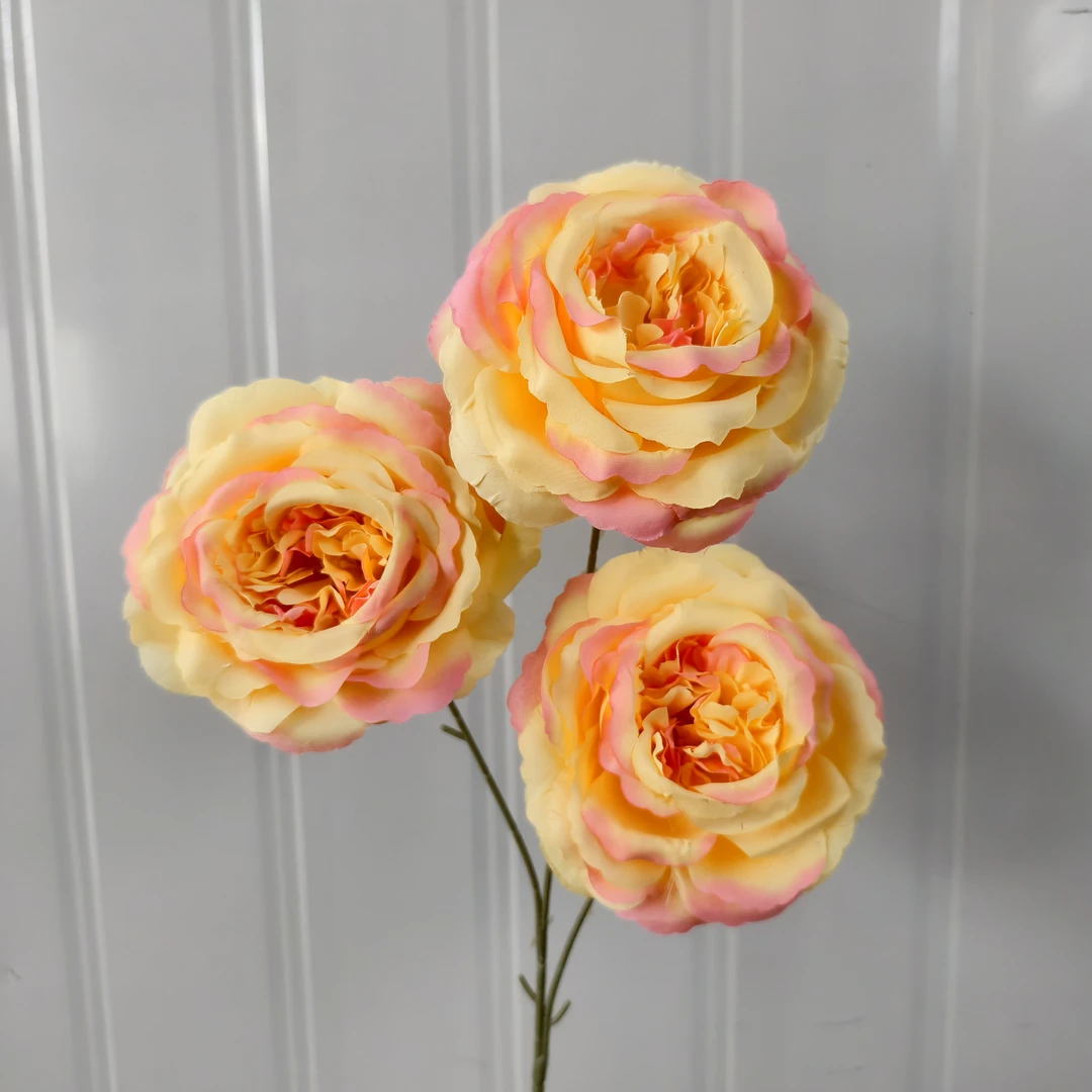 3头马丁花仿真花奥斯汀玫瑰