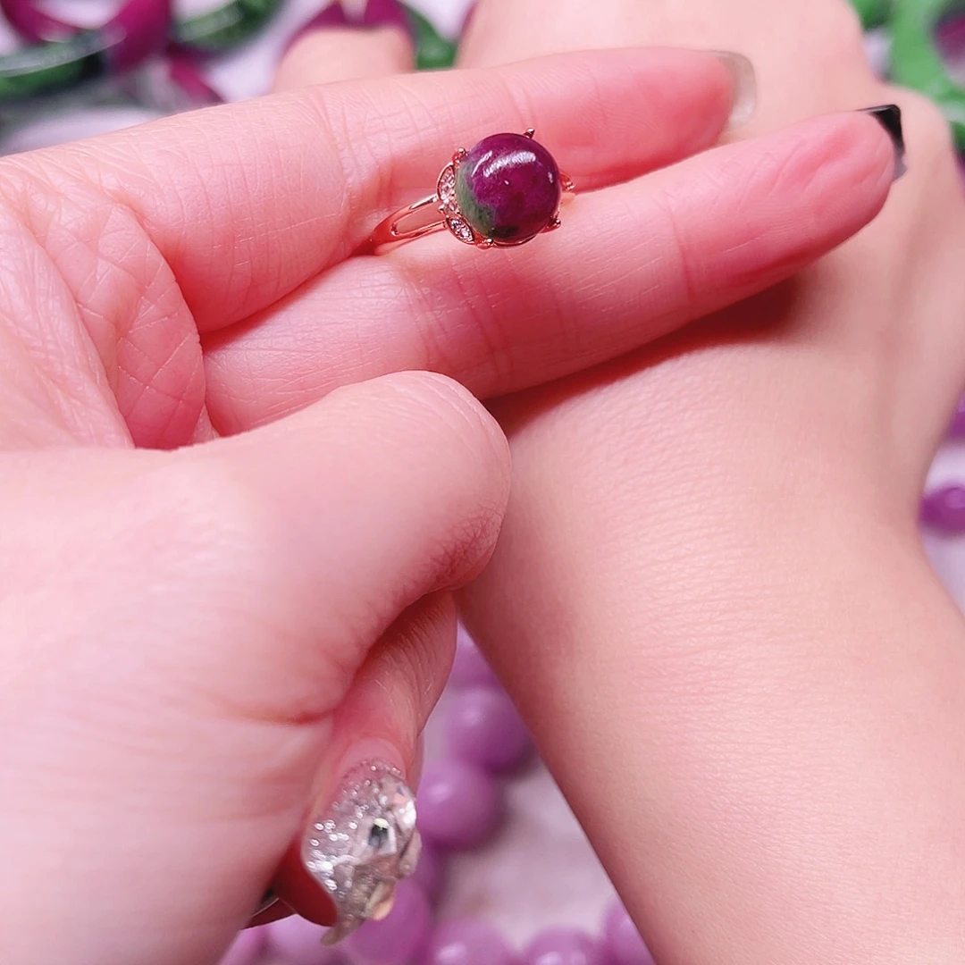 红宝石戒指银S925镶嵌