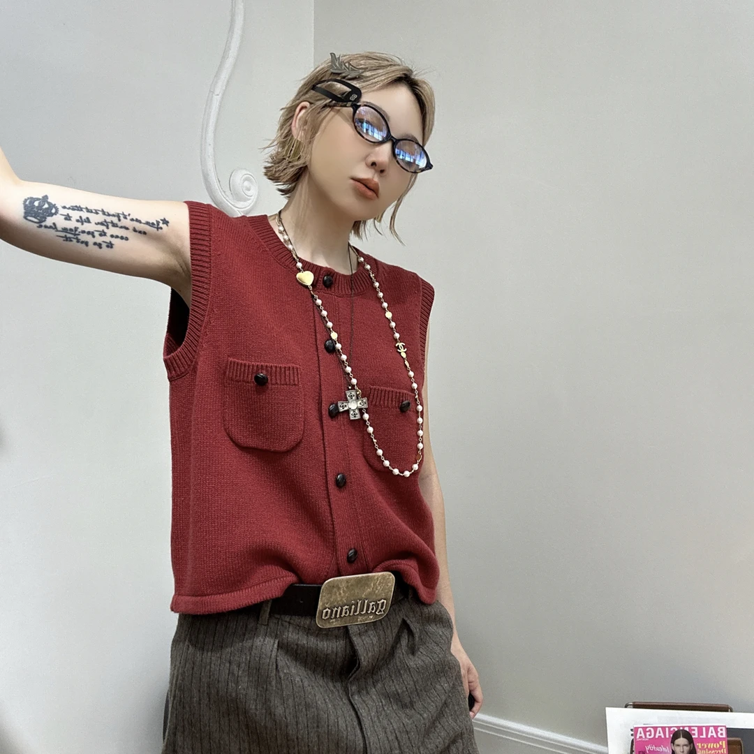 OIIORIRI25·秋冬新品复古简约针织羊毛马甲（NO退，支持换码换款）