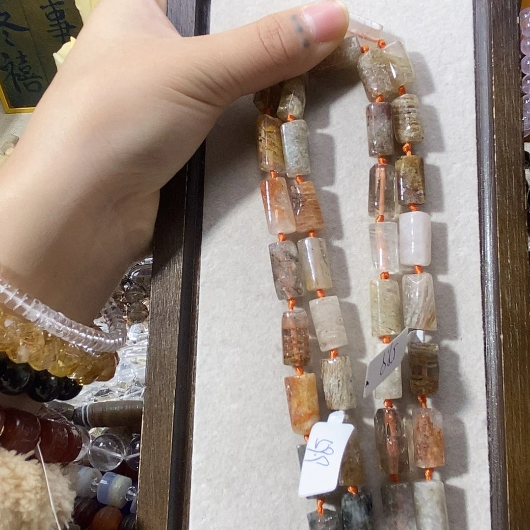玛瑙/玉髓散珠千层幽灵管