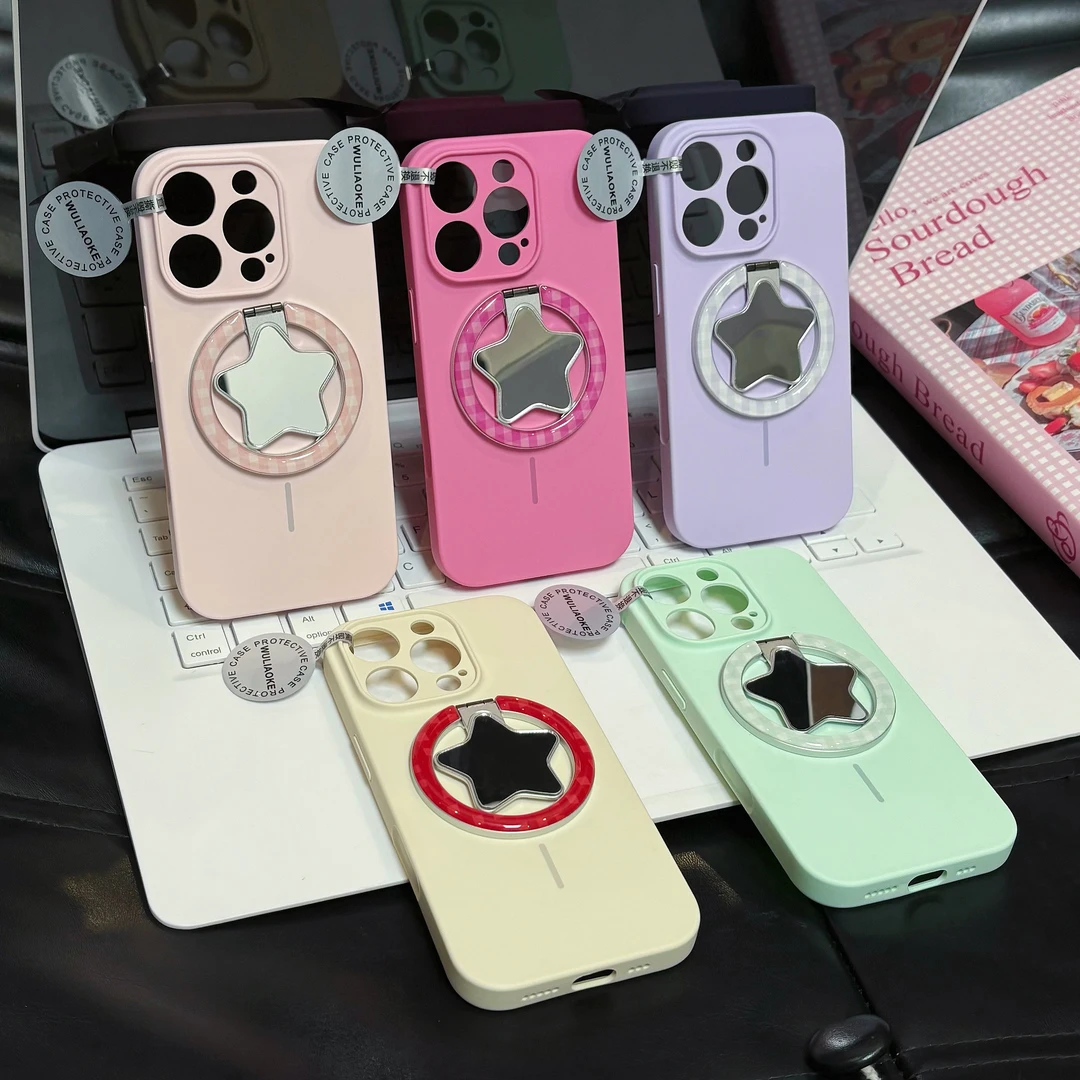 磁吸支架无绒布液态硅胶一体ai按键适用苹果iPhone16promax手机壳