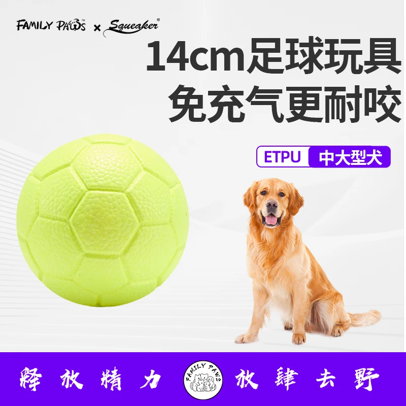 squeaker/斯奎恪狗狗玩具球中大型犬足球大号耐咬高弹球互动自嗨