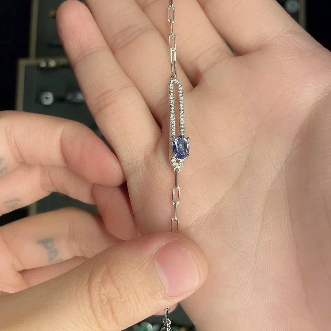 坦桑石手链银S925镶嵌