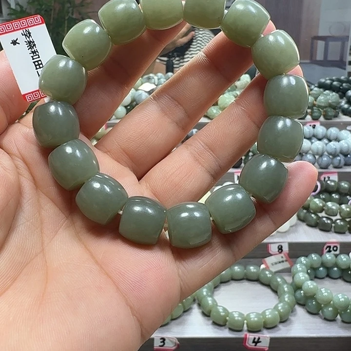 手链未镶嵌和田玉新疆且末蓝直切卡14